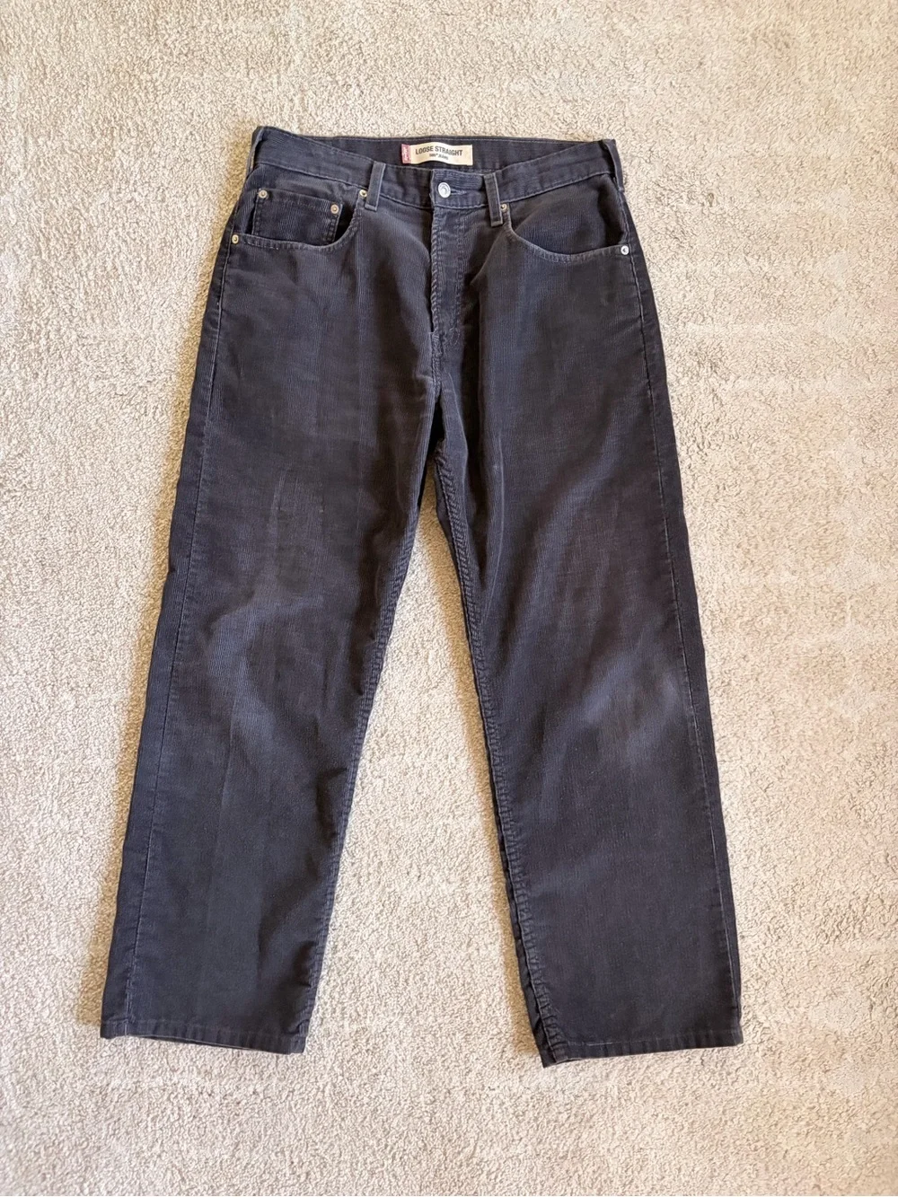 Levi's Dark Gray Corduroy Loose Straight Jeans